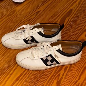 Men’s Bally White and Black Checkered Low-Top Sneakers
